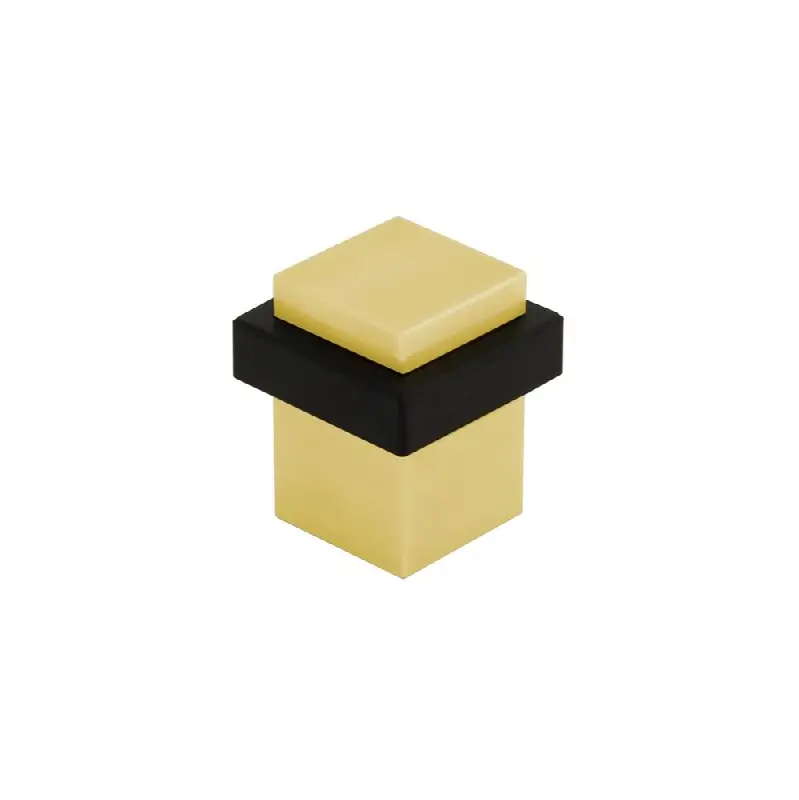 Emtek Large Square Bumper Door Stop, Polished Brass
