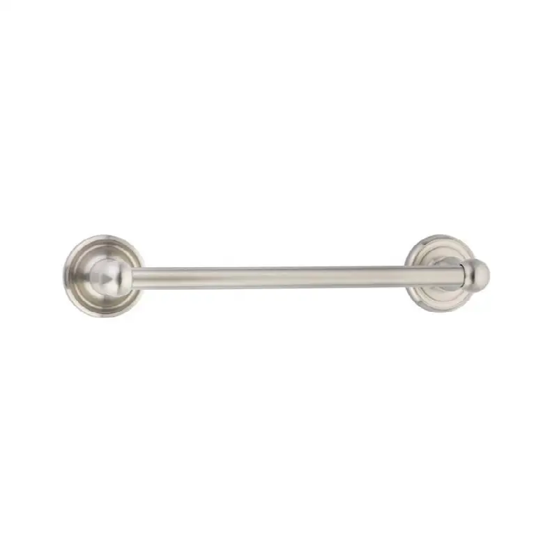Brass Towel Bar, Rectangular Rosette, 12", US