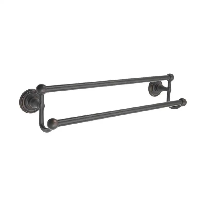 Brass Dbl TowelBar, Square Rosette, 18", US