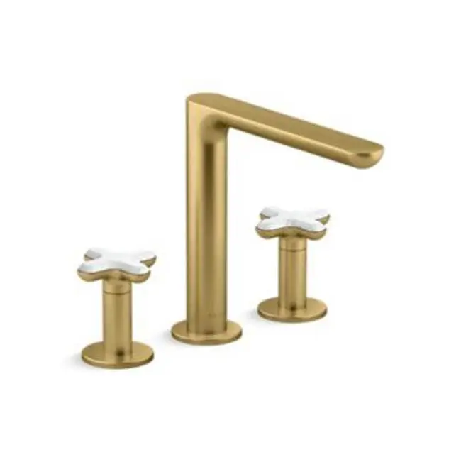 002® Deck Mount Bath Faucet White Carrer