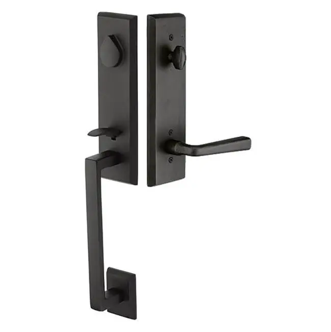 Sgl Cyl, Rustic Modern Rectangular Monolithic Tub Ent, Cimarron Lever, RH