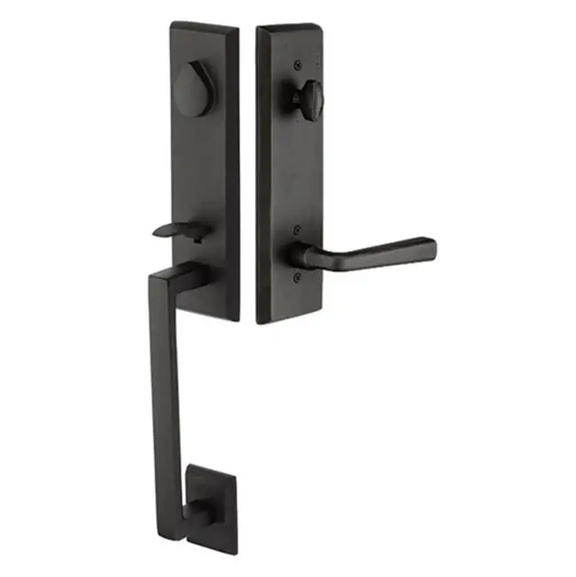 Sgl Cyl, Rustic Modern Rectangular Monolithic Tub Ent, Montrose Lever, LH