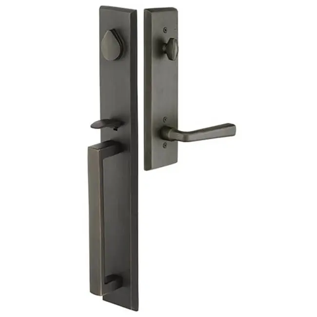 Sgl Cyl, Rustic Modern Rectangular Full Length Tub Ent, Durango Lever, RH