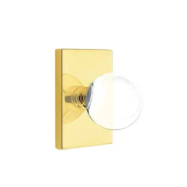 Privacy, Modern Rectangular Rosette, Bristol Crystal Knob, US