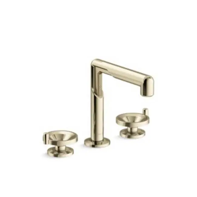 Vice™ Widespread Faucet, Wheel in French Gold