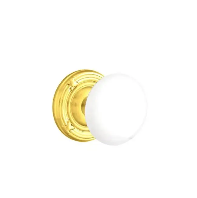 Dummy, Ribbon and Reed Rosette, Ice White Knob, US