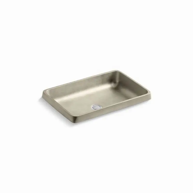 Trinidad Rectangular White Bronze Vessel in White Satin Bronze