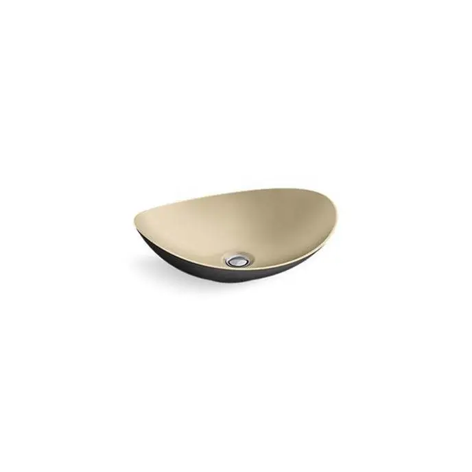 Myam® Vessel, Matte Blk, Pol Trad Bronze in Polished Bronze