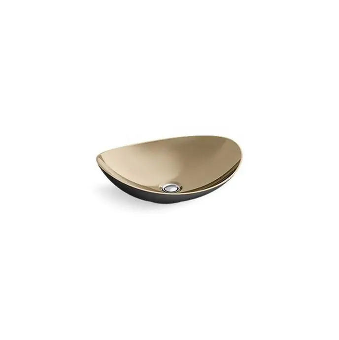 Myam® Vessel, Matte Blk, Satin Bronze in Satin Bronze