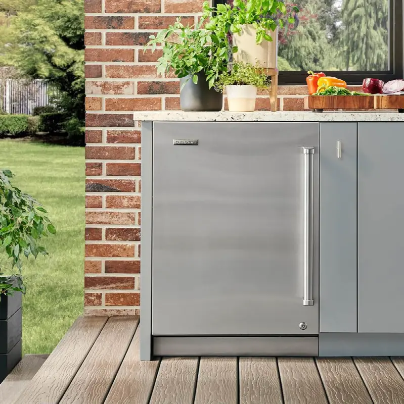 Designer Series Undercounter Stainless Steel Solid Door Panel With Lock And Pro Handle - Left Hinge