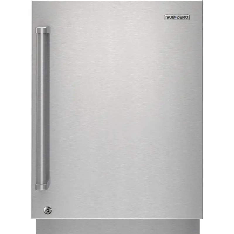 Designer Series Undercounter Stainless Steel Solid Door Panel With Lock And Pro Handle - Right Hinge