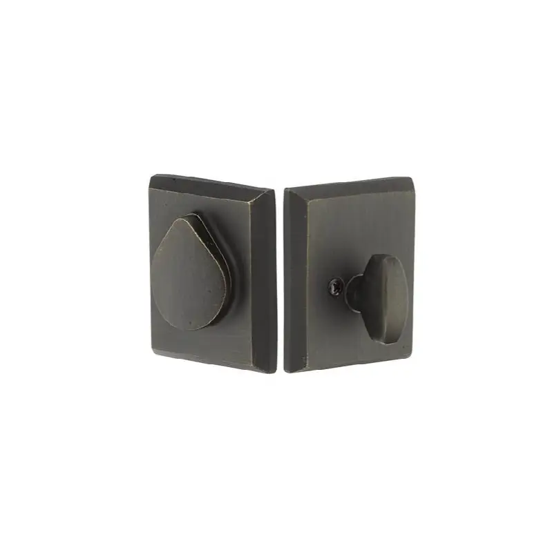 Deadbolt, Double, Rustic Modern Rectangular Bronze