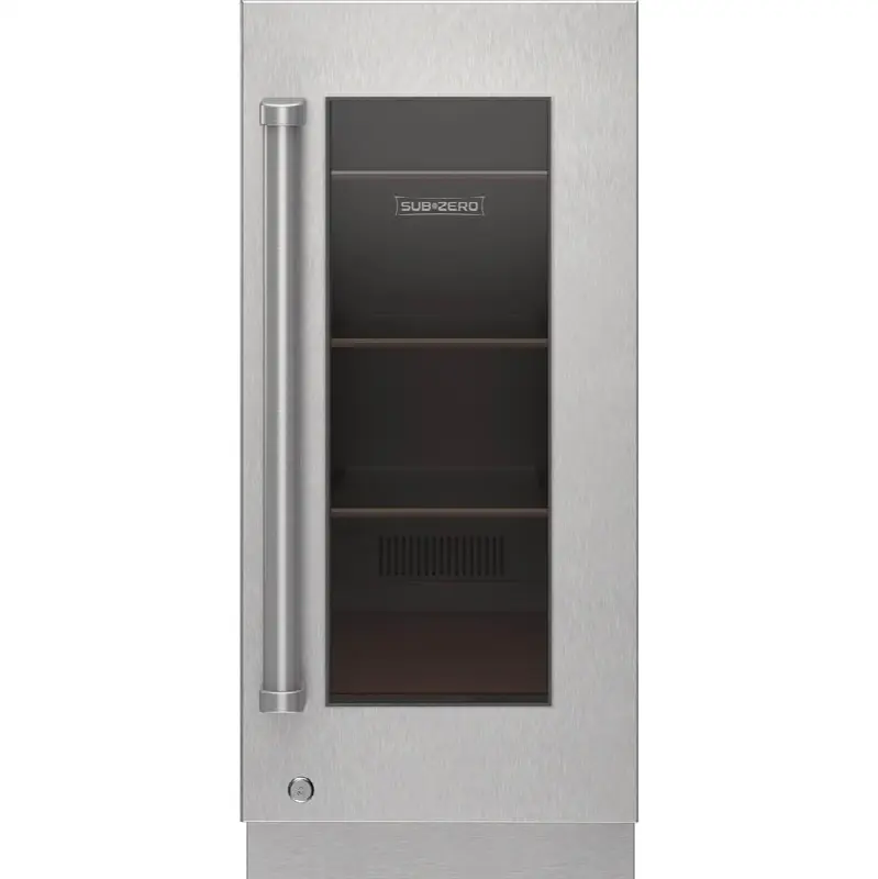 15" Designer Series Undercounter Stainless Steel Glass Door Panel With Lock An