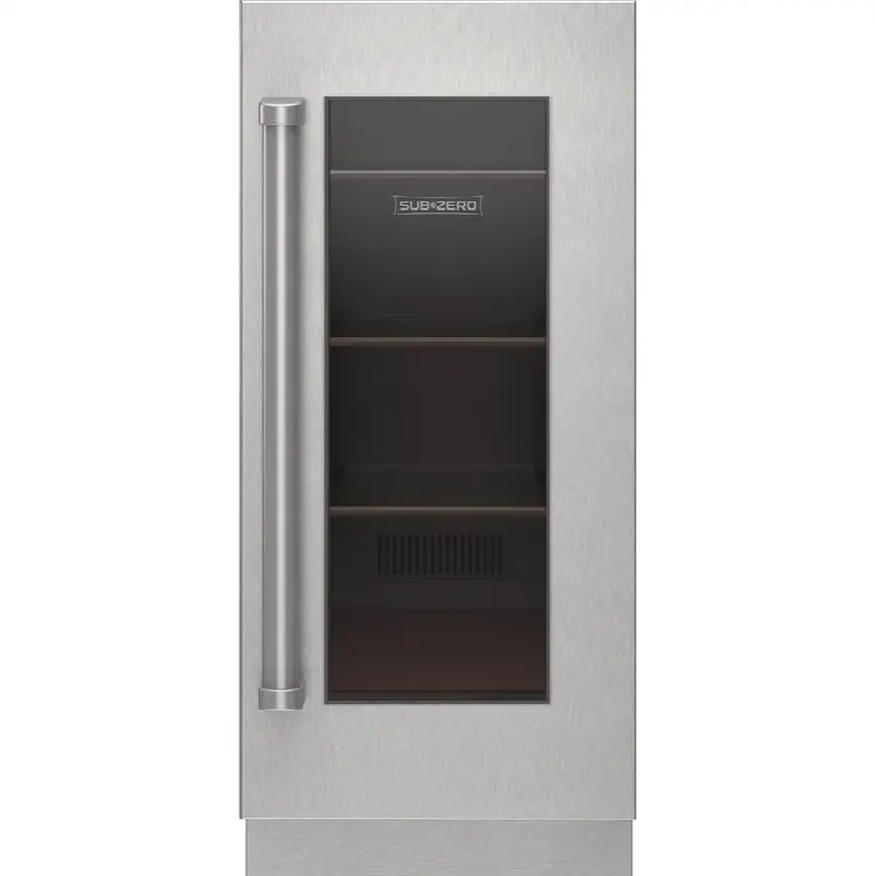 15" Designer Series Undercounter Stainless Steel Glass Door Panel With Pro Ha