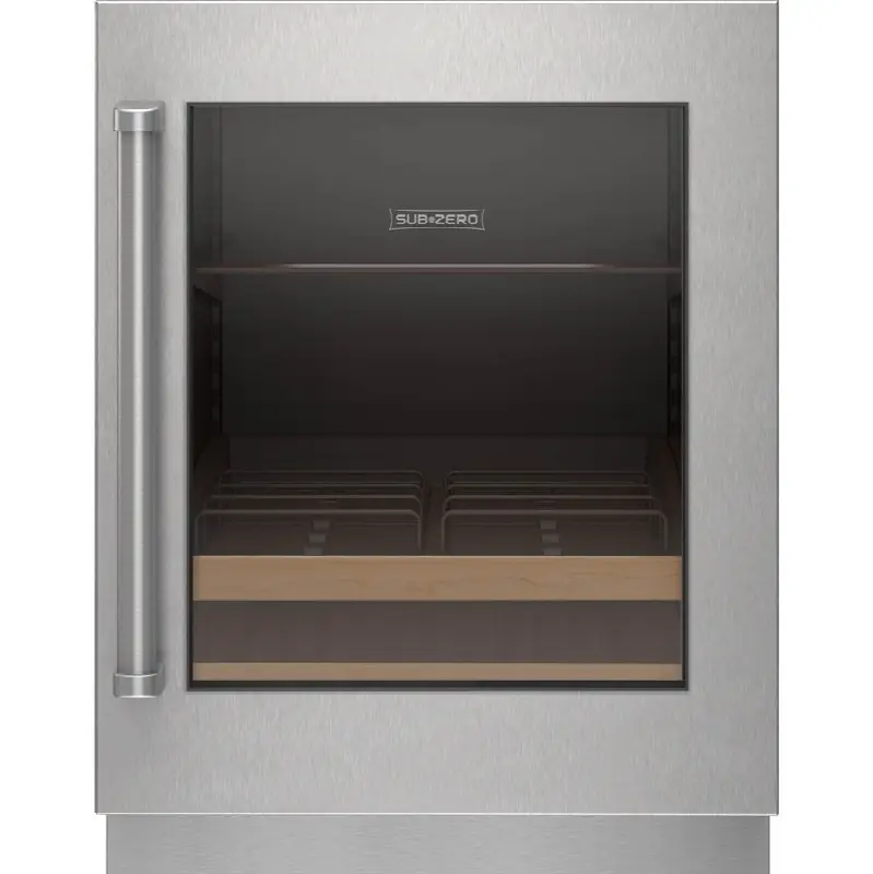 24" Designer Series Undercounter ADA Height Stainless Steel Glass Door Panel