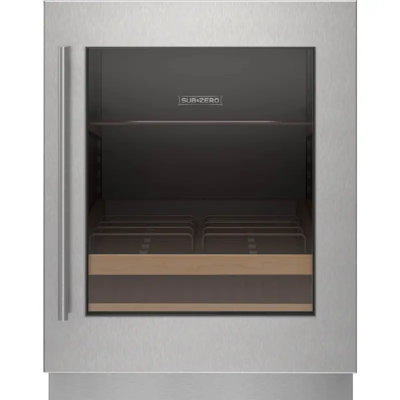 24" Designer Series Undercounter ADA Height Stainless Steel Glass Door Panel