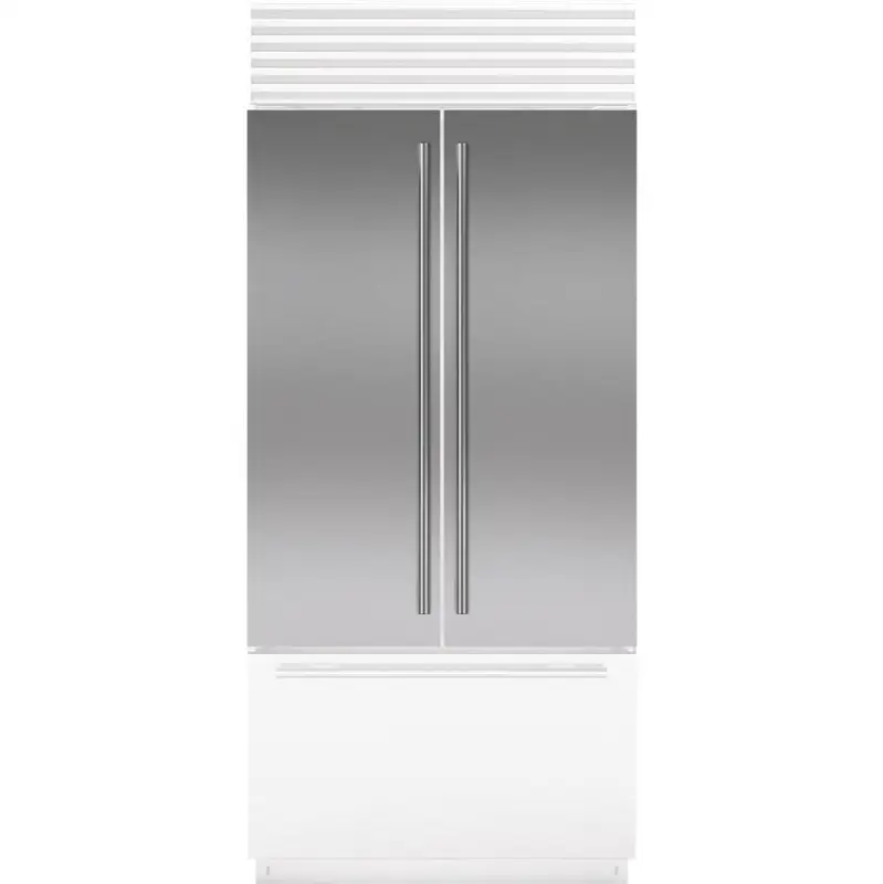 Classic 48" French Door Stainless Steel Flush Inset Door Panel With Tubular Han