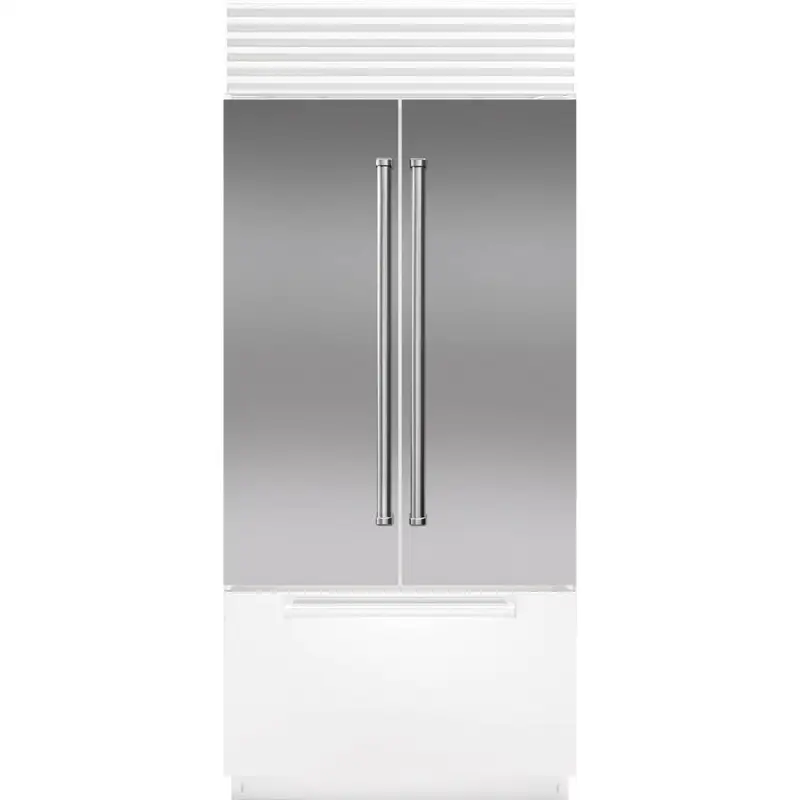 Classic 36" French Door Stainless Steel Flush Inset Door Panel With Pro Handle