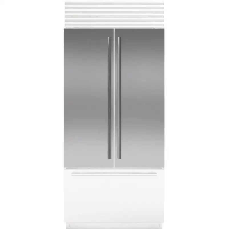 Classic 36" French Door Stainless Steel Flush Inset Door Panel With Tubular Han