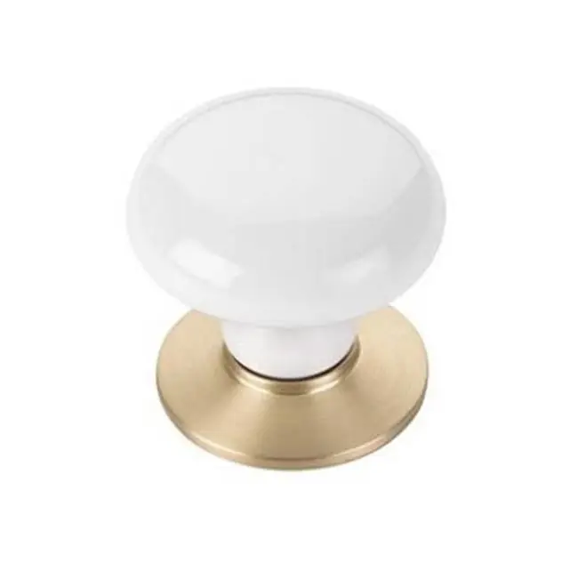 Porcelain Cabinet Knob, Ice White, 1-3/8", US