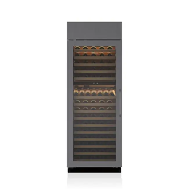 30" Wine Storage, Glass Door, Overlay, Left Hinge