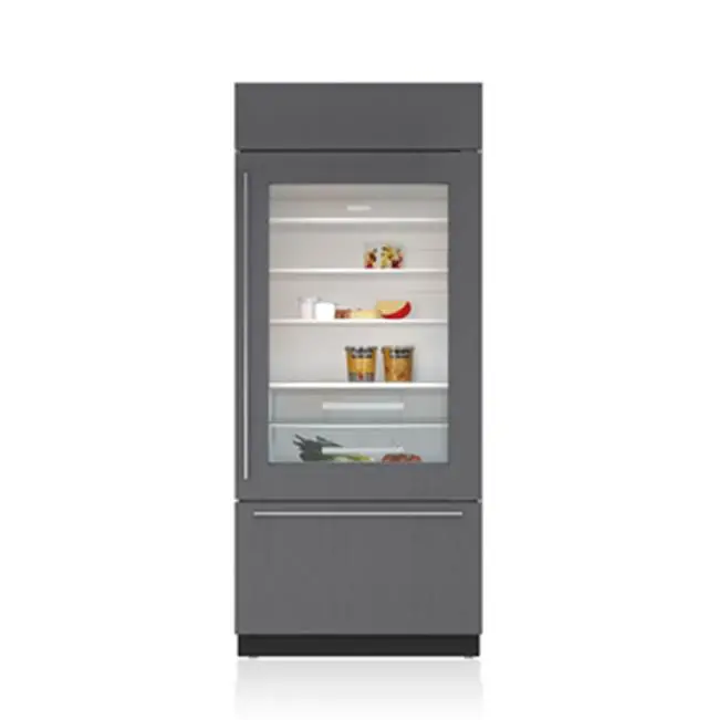 36" Built-In, Over-Under, Glass Door, Overlay, Tubular Handle, Left Hinge