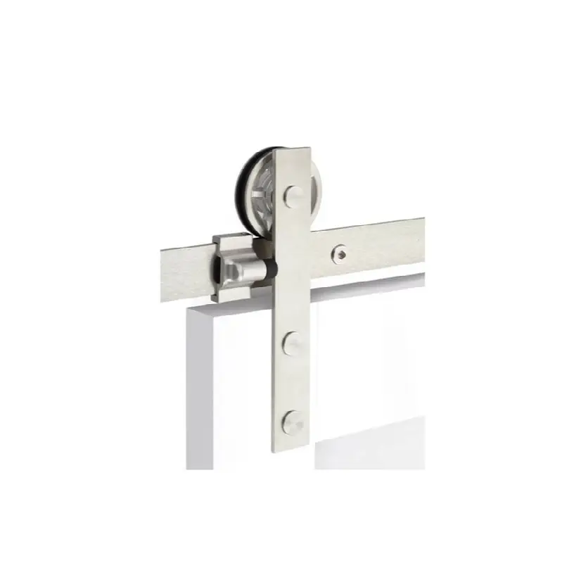 Barn Door, Modern Rectangular, Face Mount, 13", Solid Wheel, Flat Fastener