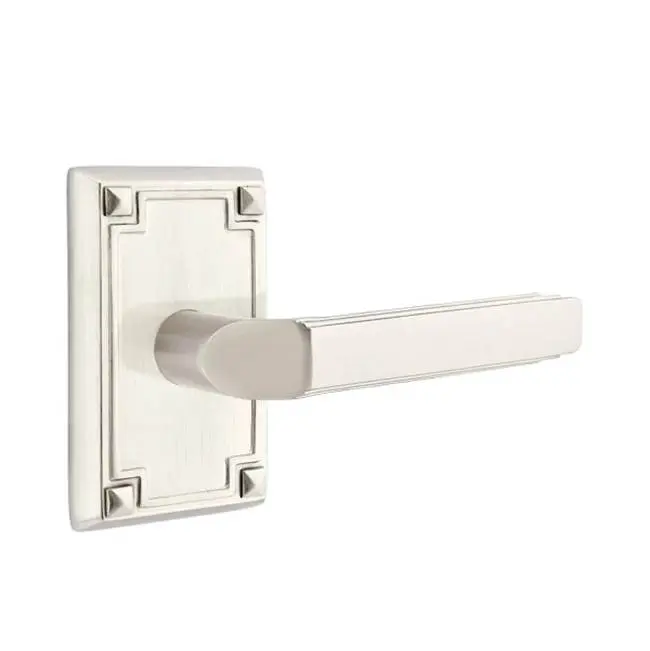 Concealed, Passage, Arts and Crafts Rectangular Rosette, Milano Lever, US1