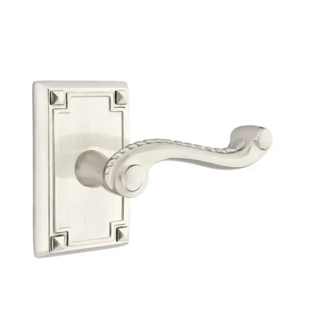 Concealed, Passage, Arts and Crafts Rectangular Rosette, Rope Lever, US1