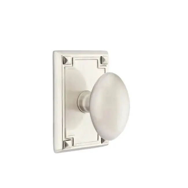 Concealed, Privacy, Arts and Crafts Rectangular Rosette, Egg Knob, US1