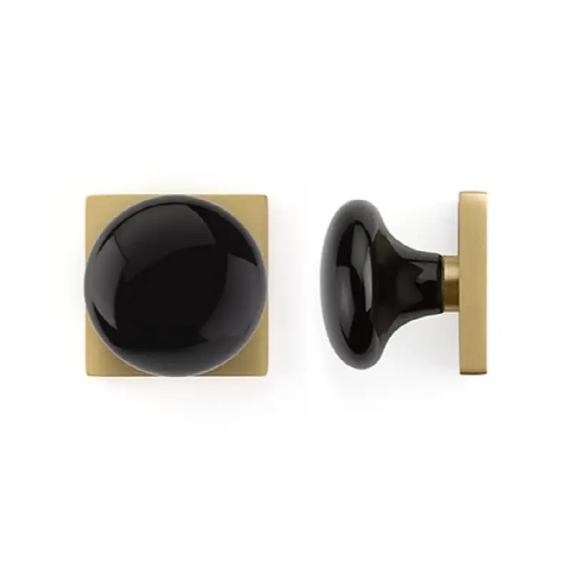 Concealed Fastener Passage, Urban Modern Rosette, Ebony Porcelain Knob, US
