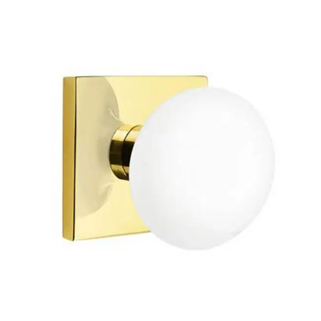 Concealed Fastener Passage, Urban Modern Rosette, Ice White Porcelain Knob, US