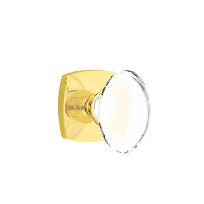Concealed Fastener Privacy, Urban Modern Rosette, Hampton Crystal Knob, US