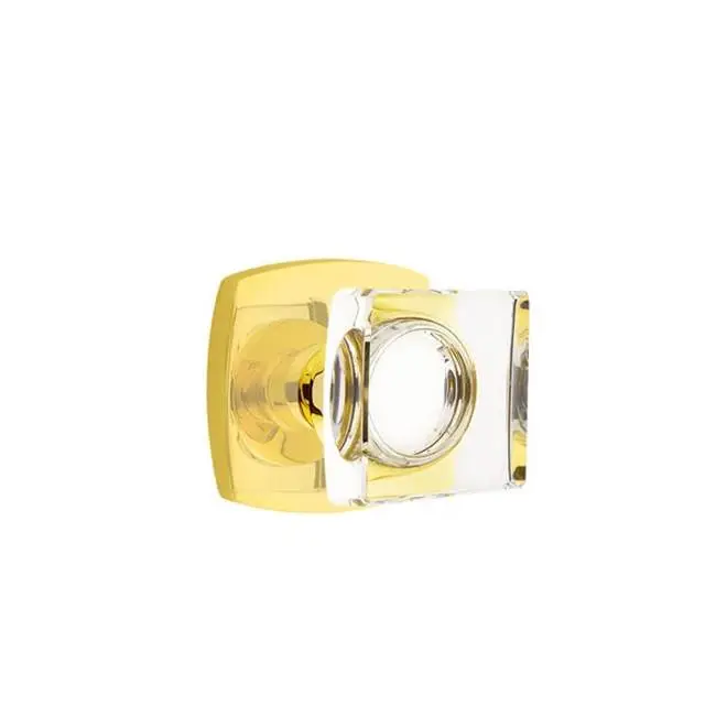Concealed Fastener Privacy, Urban Modern Rosette, Modern Square Crystal Knob, US