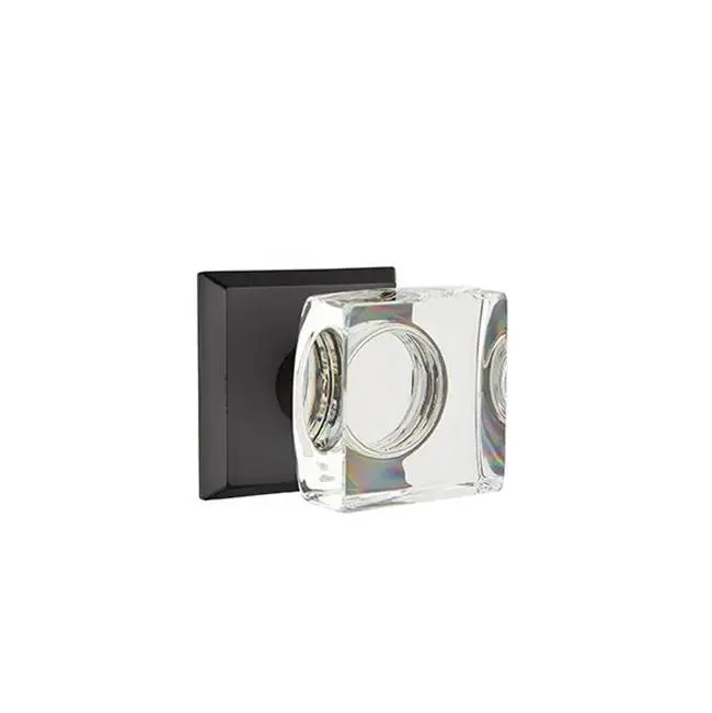 Concealed, Privacy, No.6 Rosette, Modern Square Crystal Knob