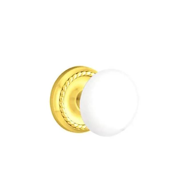 Concealed, Passage, Rope Rosette, Ice White Knob, US