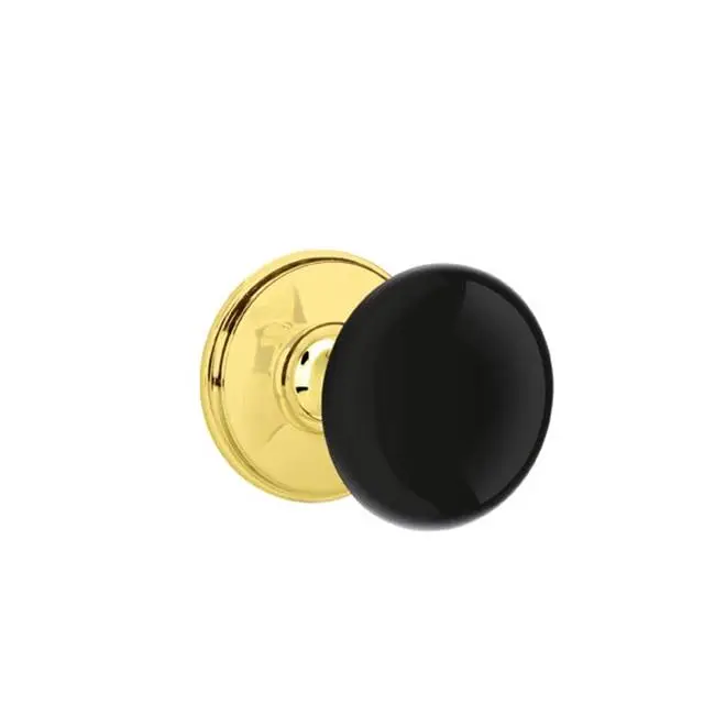 Concealed, Passage, Watford Rosette, Ebony Porcelain Knob, US