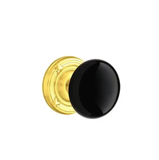 Concealed, Privacy, Ribbon and Reed Rosette, Ebony Knob, US