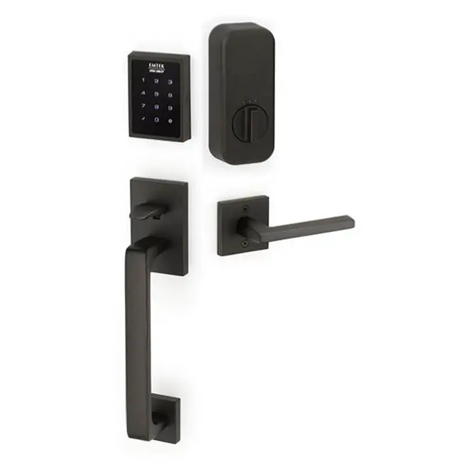 Electronic EMPowered Motorized Touchscreen Keypad Entry Set with Baden Grip, Argos Lever, LH, US1