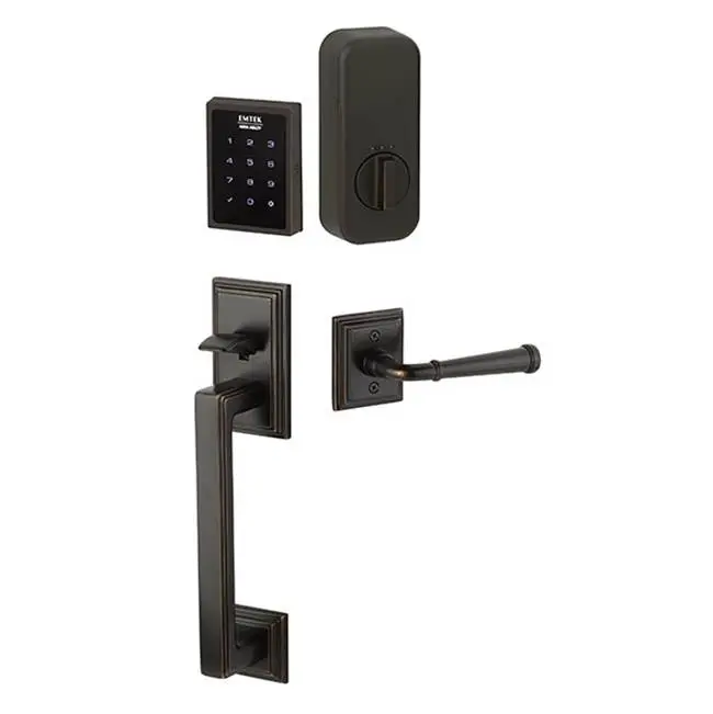 Electronic EMPowered Motorized Touchscreen Keypad Entry Set with Hamden Grip, Merrimack Lever, RH, US1