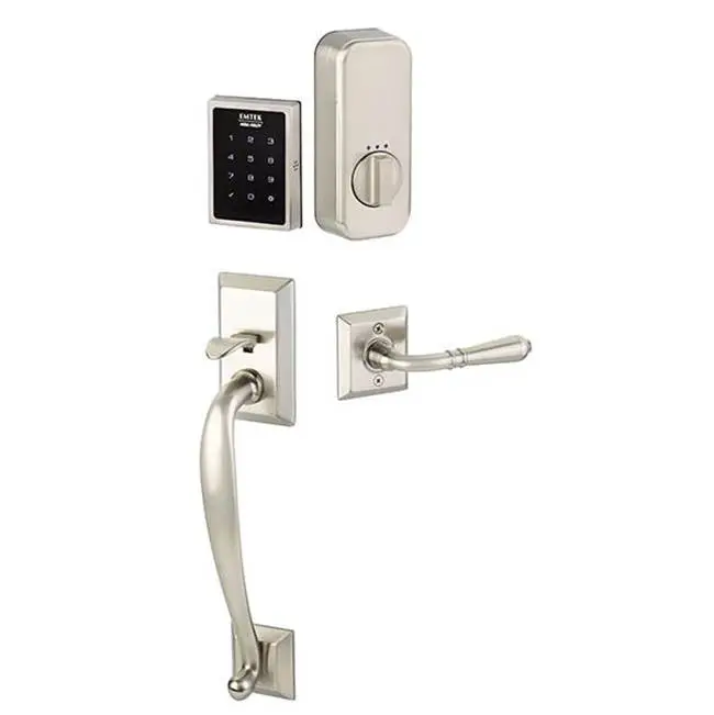 Electronic EMPowered Motorized Touchscreen Keypad Smart Lock Entry Set with Franklin Grip - works with Yale Access, Norwich Knob US1