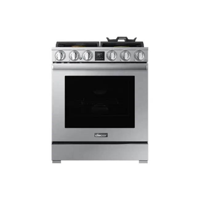 30" Dual Fuel Pro-Range 4 Burners, Transitional, Silver, NG/LP