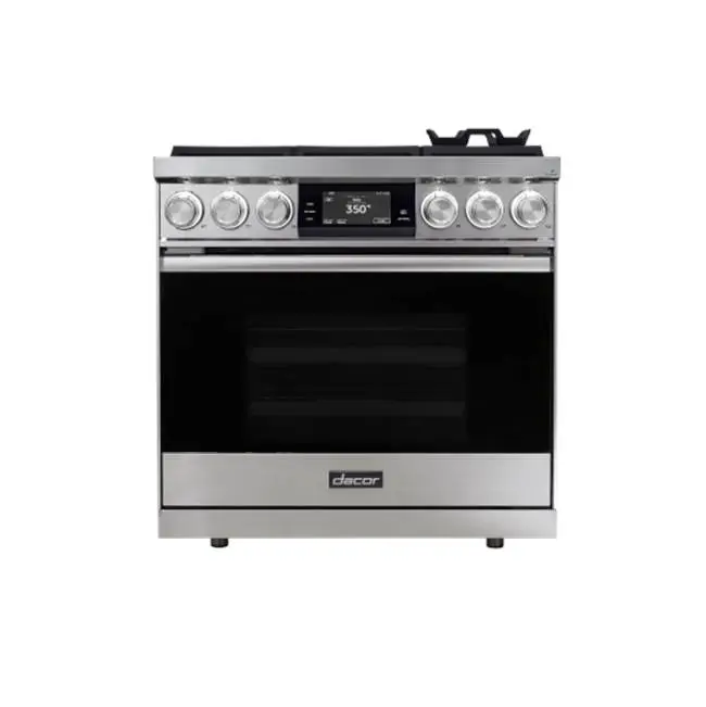 36" Dual Fuel Pro-Range 6 Burners, Contemporary, Graphite, NG/LP
