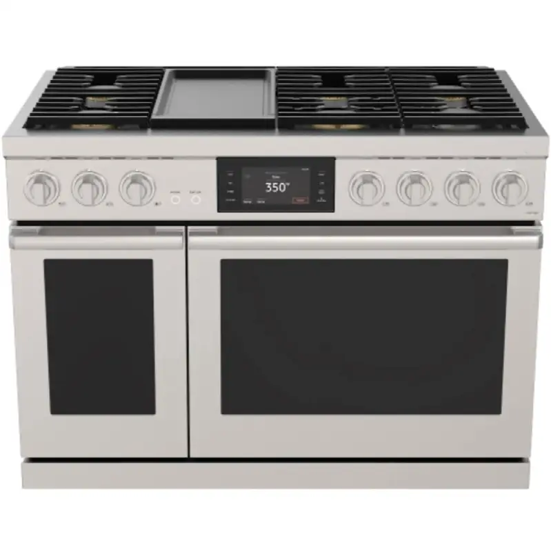 48" Dual Fuel Pro-Range 6 Burners with Griddle, Transitional, Silver, NG/LP