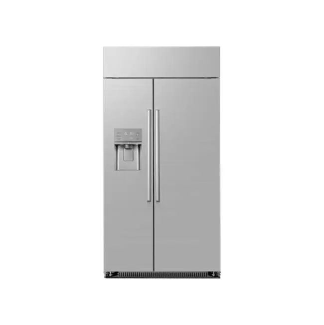 42" Side-by-Side Built-In Refrigerator with Dispenser, Silver