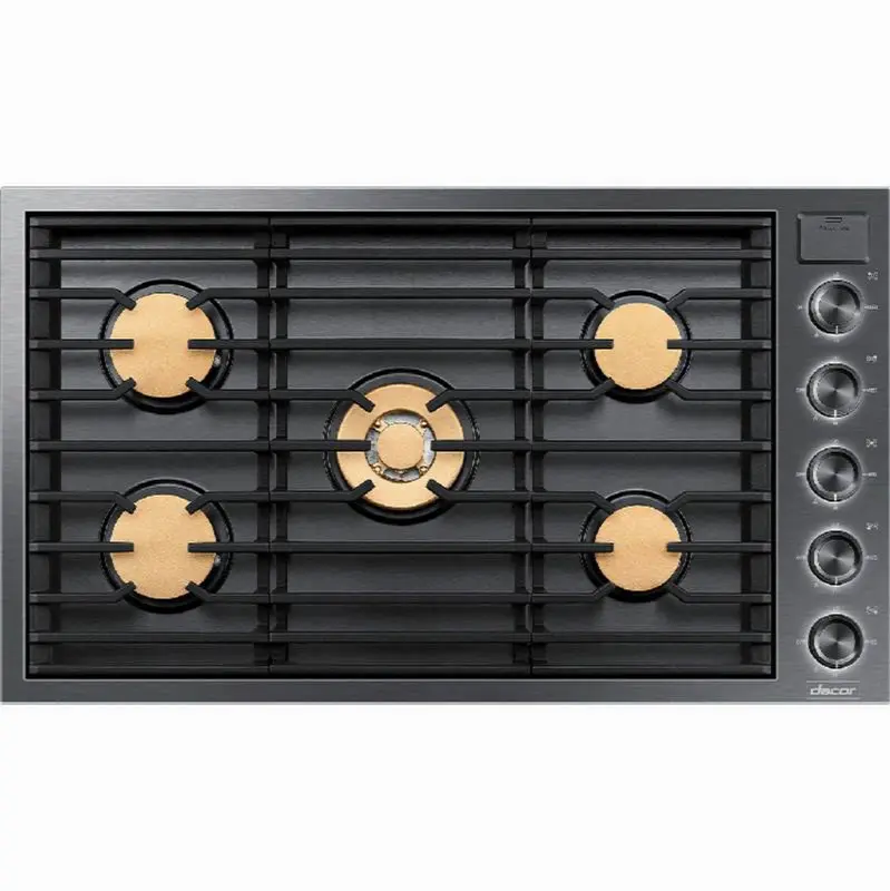 36" Gas Cooktop 5 Burners, Flush, Contemporary, Graphite, NG/LP