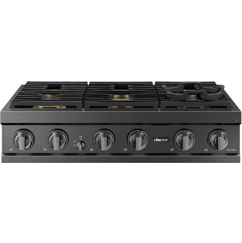 36" Gas Rangetop 6 Burners, Graphite, NG/LP