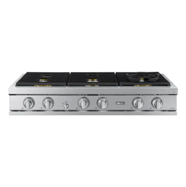 48" Gas Rangetop 6 Burners, Silver, NG/LP
