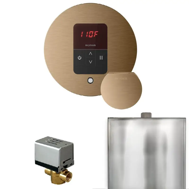 Basic Butler Steam Shower Control Package with Round iTempo Control and Steamhead