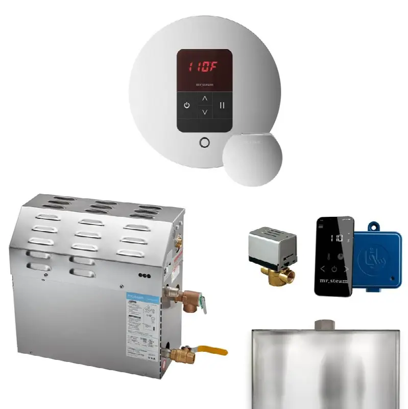 MS 7.5 kW (7500 W) Steam Shower Generator Package with round iTempo Control